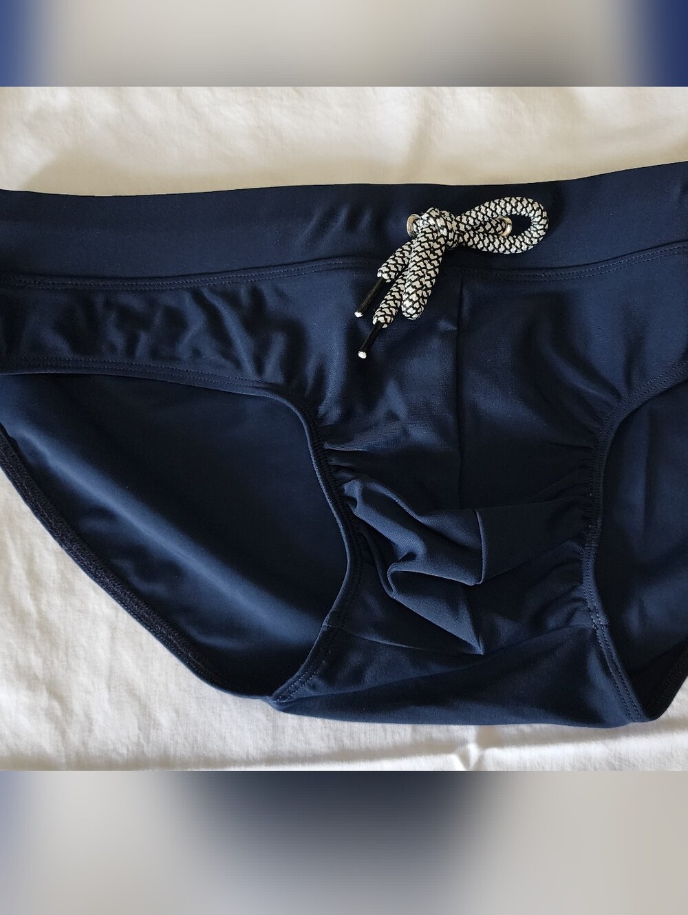 Men's INC International Concepts Navy Swim Bottom with Black-and-White Rope Tie